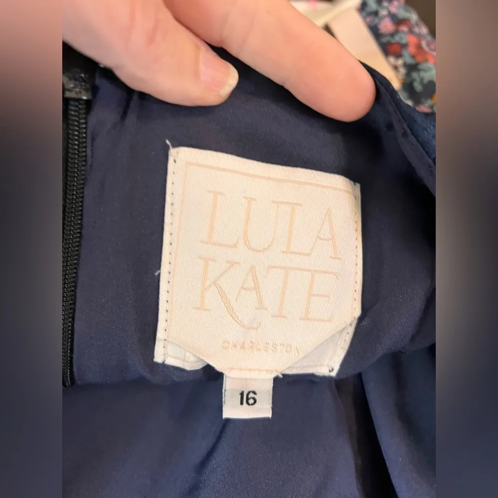 Lulu Kate Blue Raw Silk Strapless dress prom black tie cocktail Size 16 - Image 11