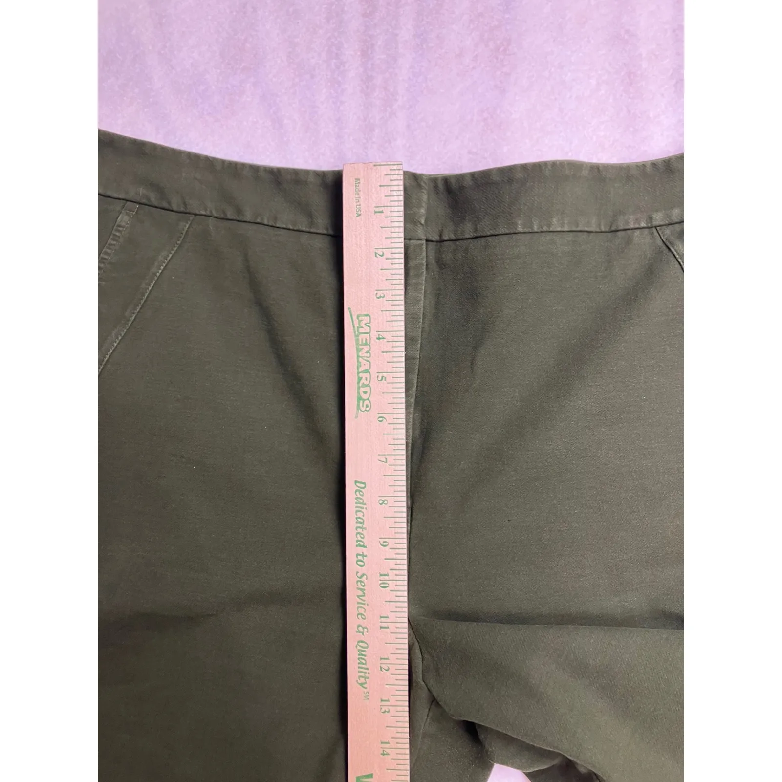 ANN TAYLOR FACTORY Women Olive Green Cropped‎ Pants Size 16 - Image 6