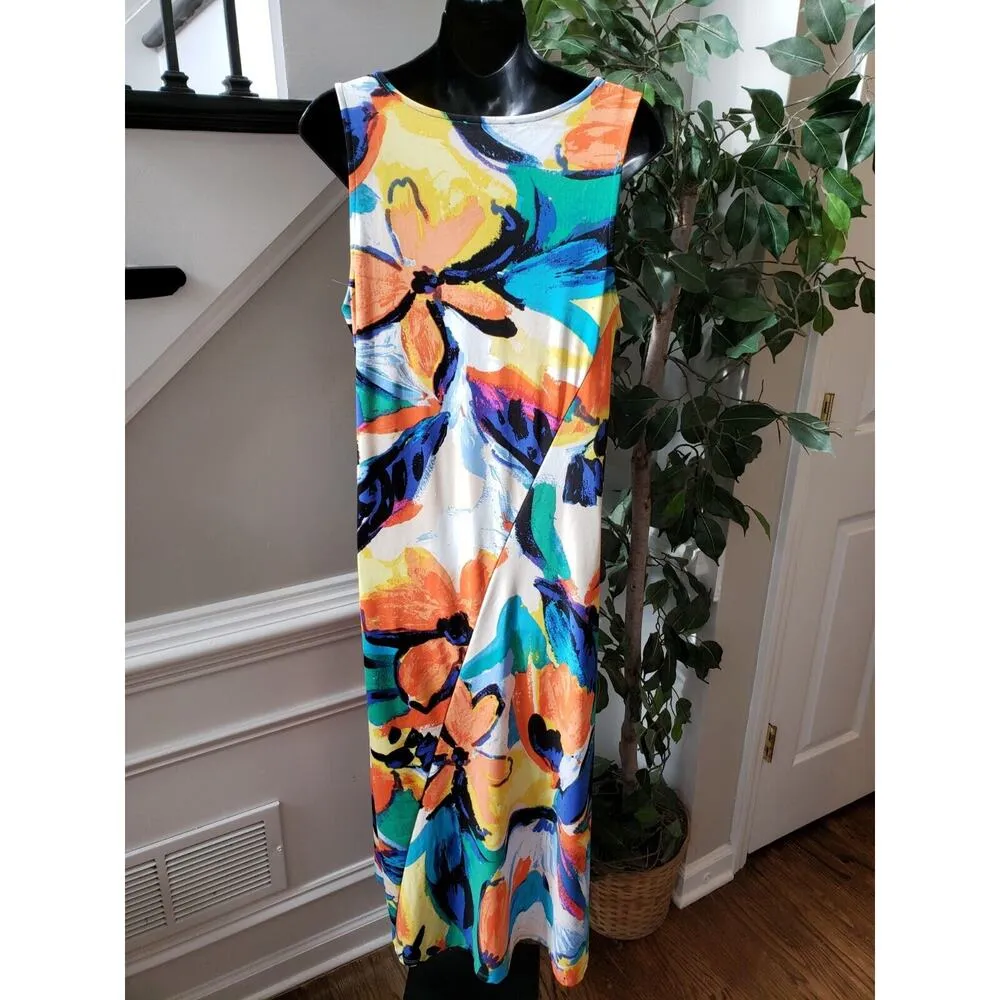 Melissa Paige Womens Multi Sleeveless Stretch Wide Strap Long Maxi Dress Size M - Image 5
