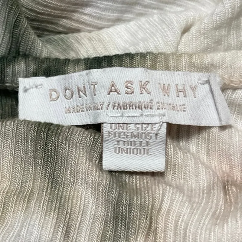 Don't Ask Why Green Cream Tie Dye Ribbed Knit Sleeveless Tank Bodysuit Top OS - Image 3