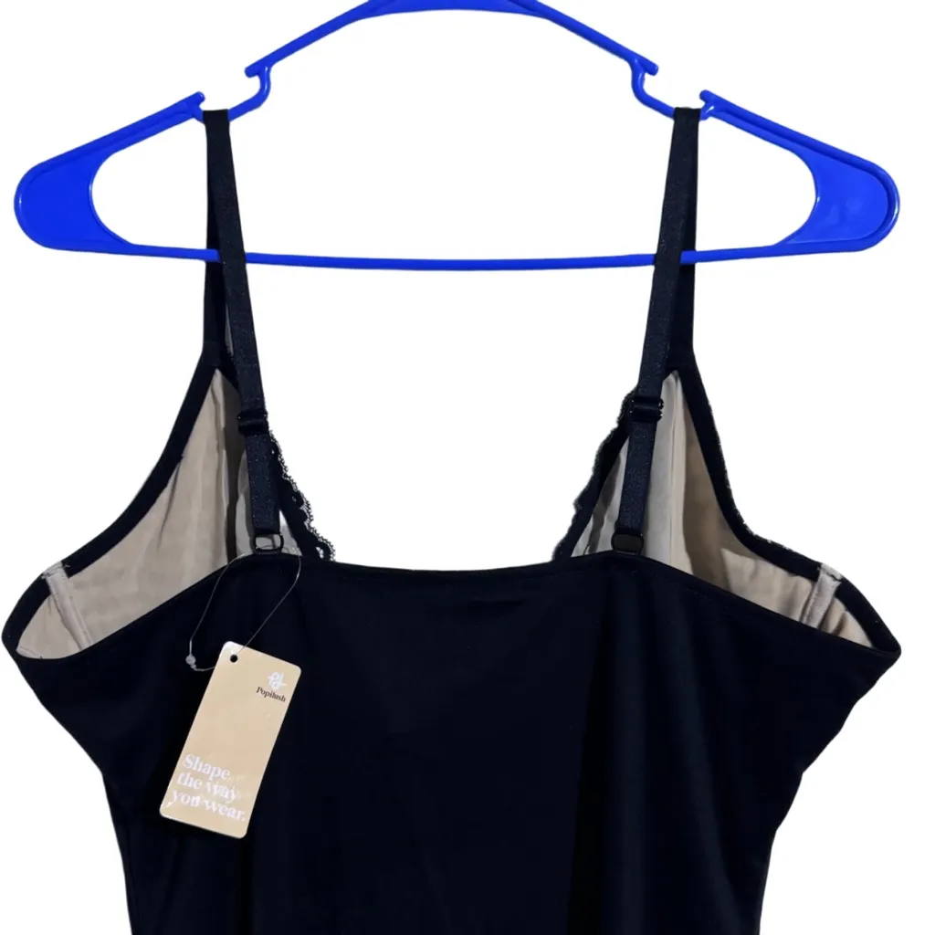 NWT Popilush Lace Corset V Neck Shapewear Tummy Control Midi Dress XXL Black - Image 7