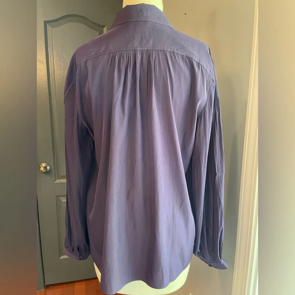 Chico’s NWT Elegant Purple Officecore Button-Up Blouse like Vampire Diaries - Image 3