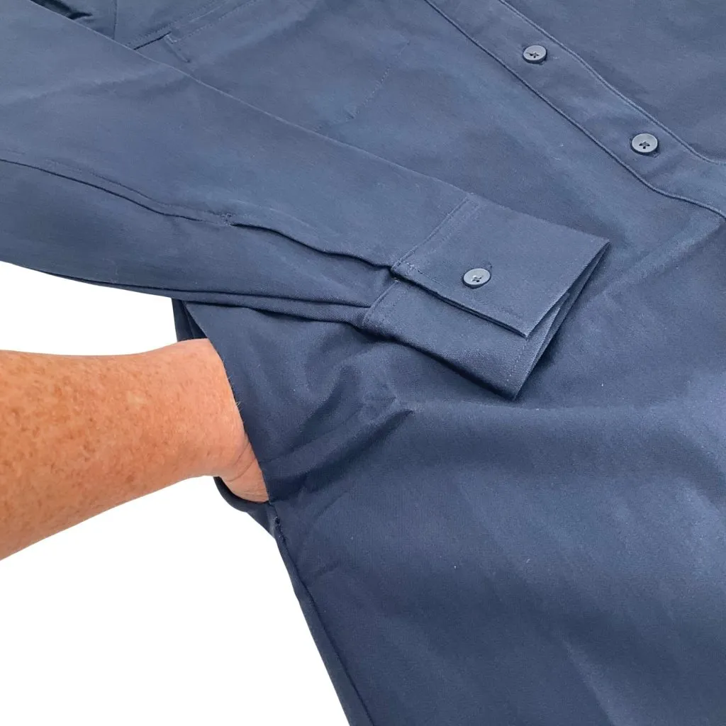 Universal Standard Navy Blue Long Sleeve Button-Down Shirt utility dress  4XS 00 - Image 12