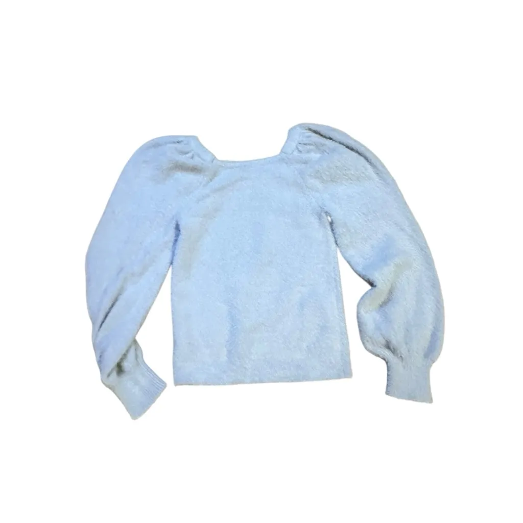 Cozy Light Gray Sweater with Puff Sleeves Size M - Image 2