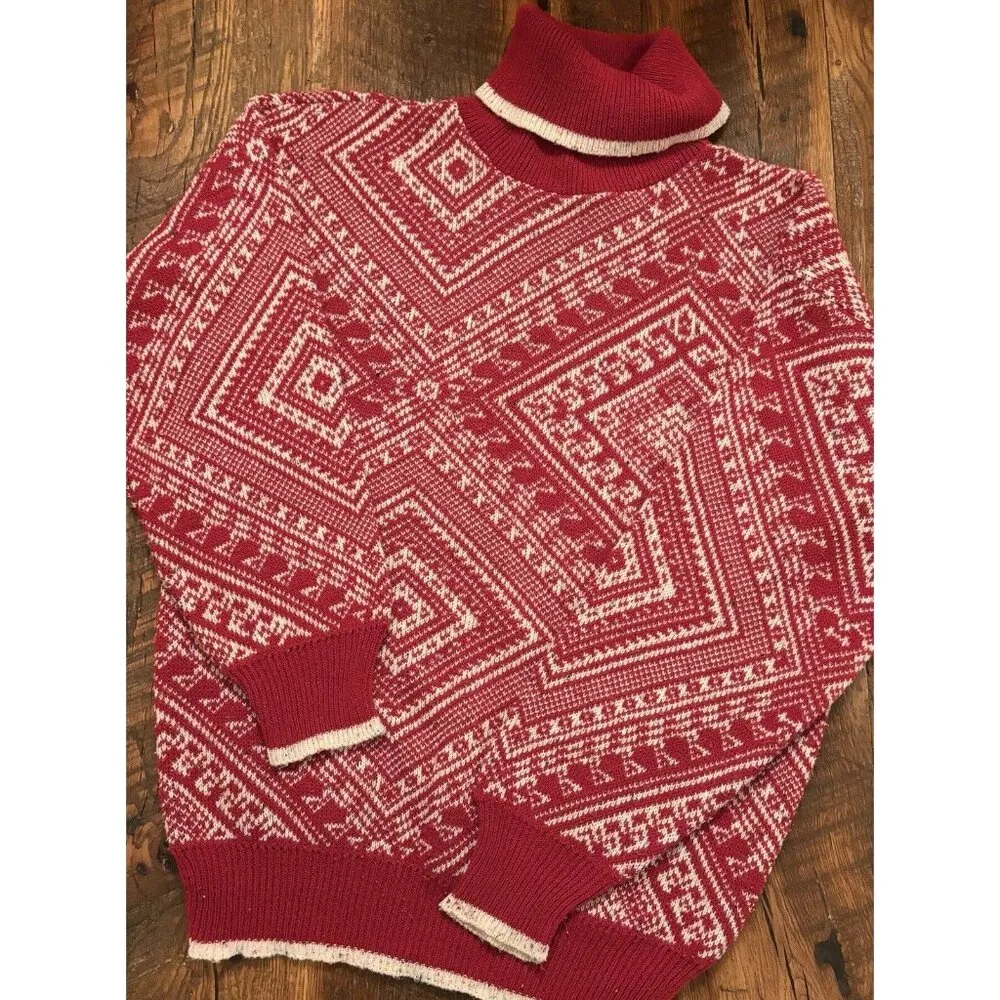 Vintage Coldwater Creek Red Wool Christmas Holiday Sweater Women’s Sz Medium - Image 2