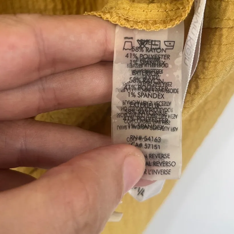 Calvin Klein Flutter Sleeve Romper Sz 10 Mustard Gauzy Boho Festival 70s Earthy - Image 11