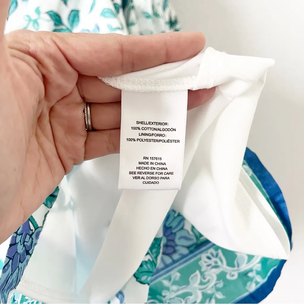 Calypso St. Barth Button Down Mini Dress in Blue Floral - Image 7