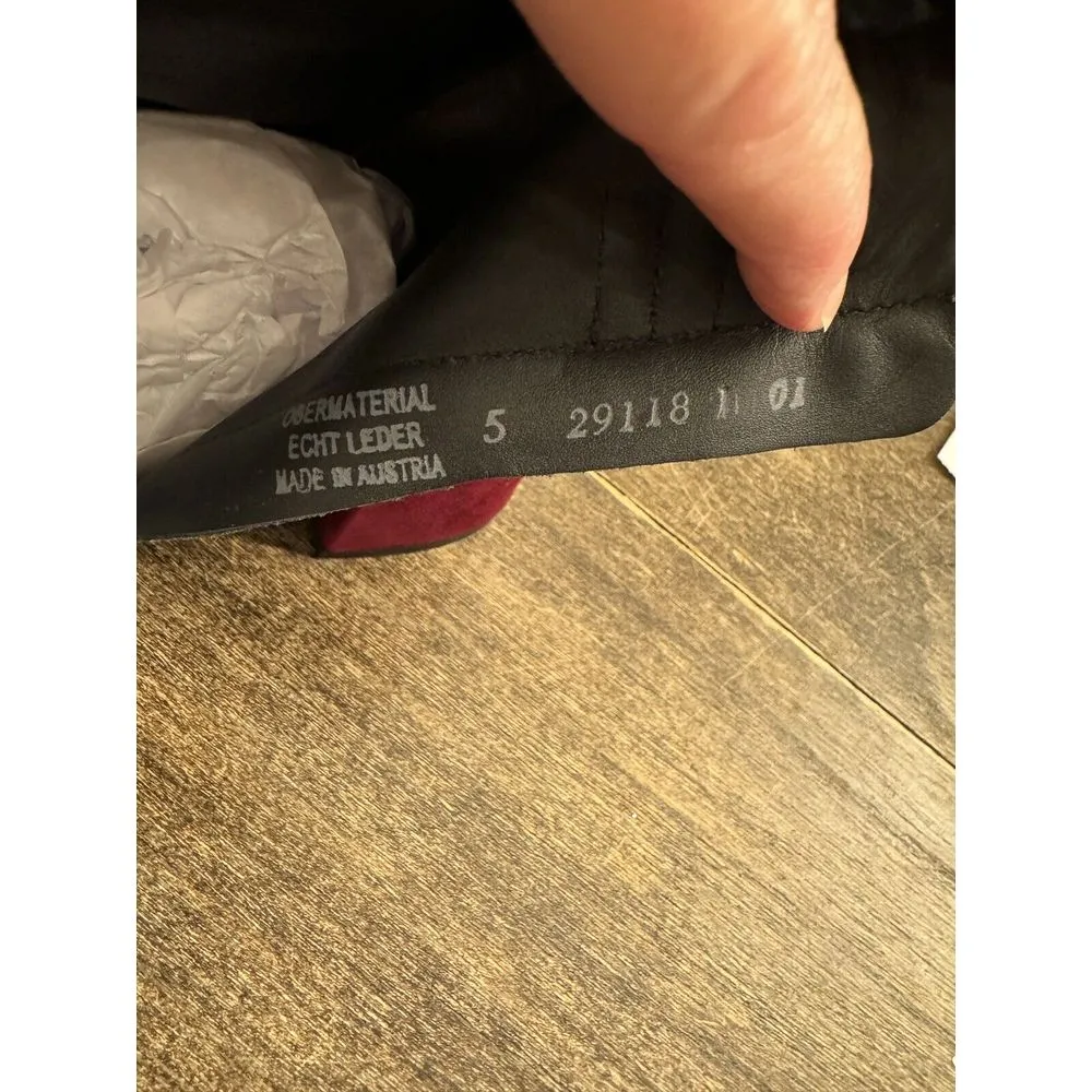 Paul Green Sydney Women's Ankle Bootie US 7 UK 5 Burgundy Austria Red Suede‎ - Image 12