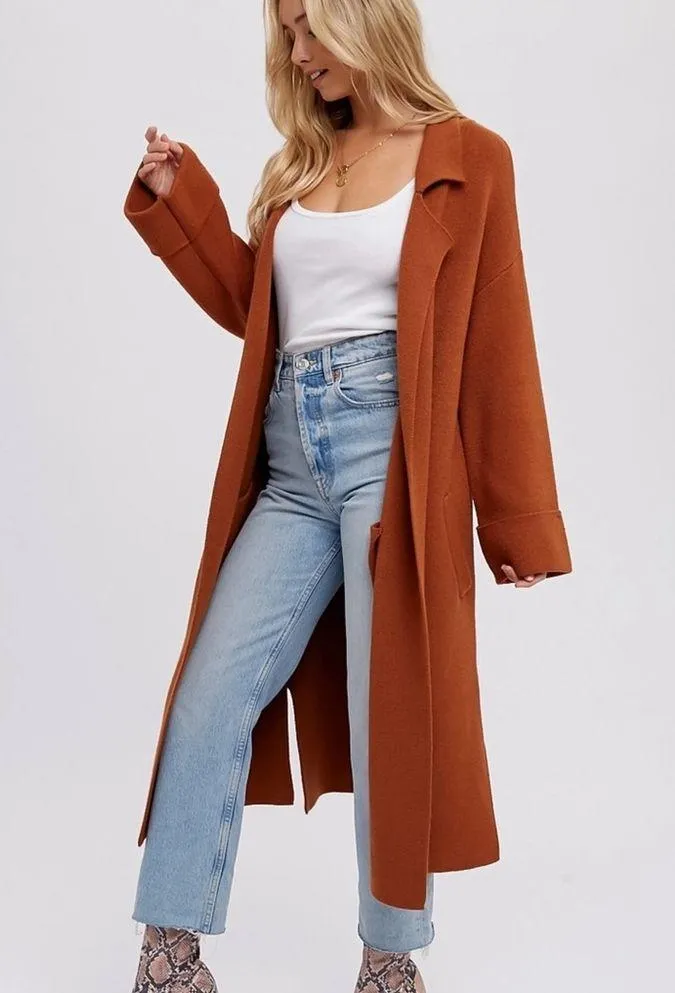 Knit coatigan with waist tie Size M - Image 3