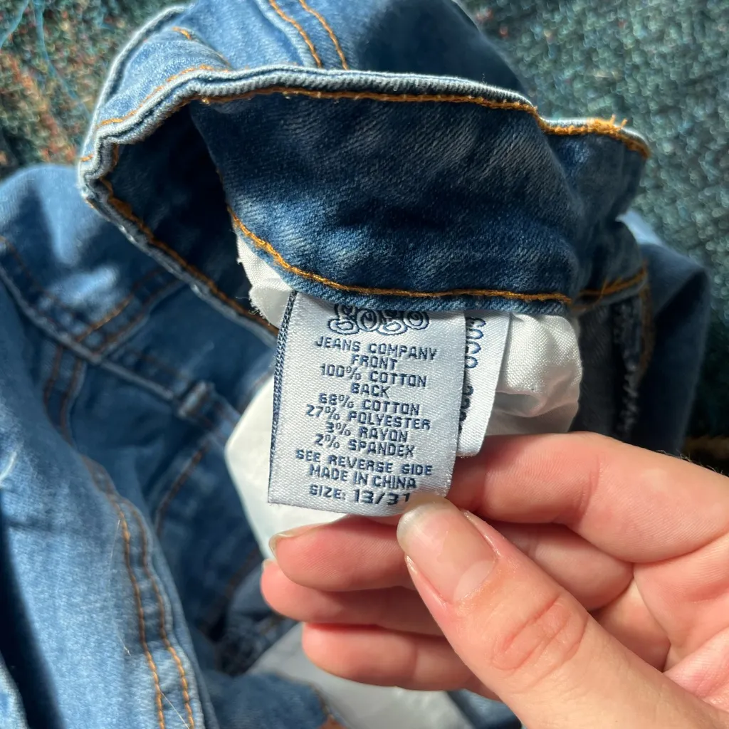 Gogo Jeans High Rise Dream Fit Distressed Skinny Light Wash Women’s 13/31 Denim Blue - Image 15