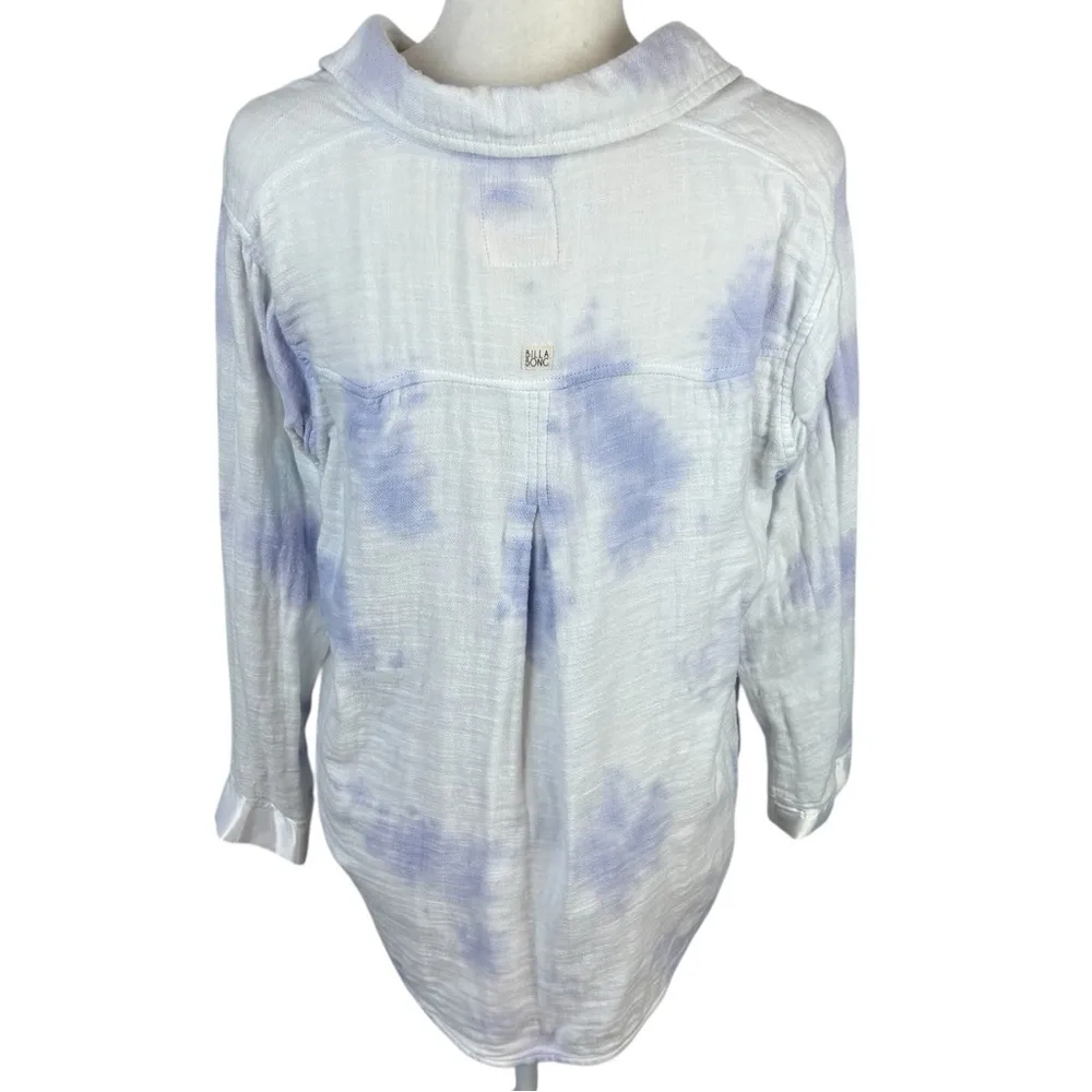 Billabong Tie Dye Button Down Cotton Shirt Size L - Image 4