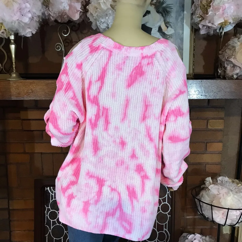 Derek Heart  PINK & WHITE TIE DYE OPEN SLEEVE (1X) - Image 4