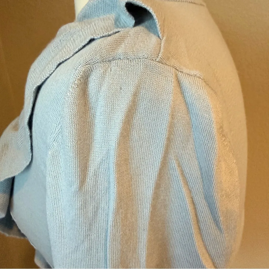 Red Valentino  Grey Ruffle Button-Up Cardigan Large - Image 6