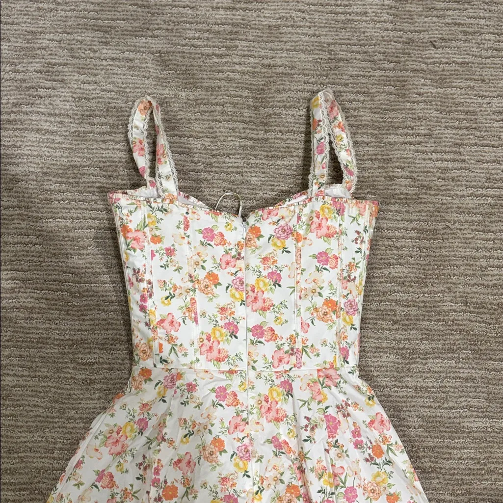 House of CB Rosalee Floral Stretch Cotton Petticoat Dress - Image 4