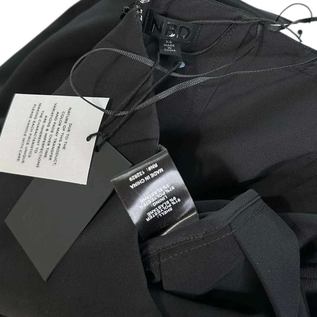 NBD Ilda Strapless Asymmetric Hem Long Dress, Black, XS - Image 11