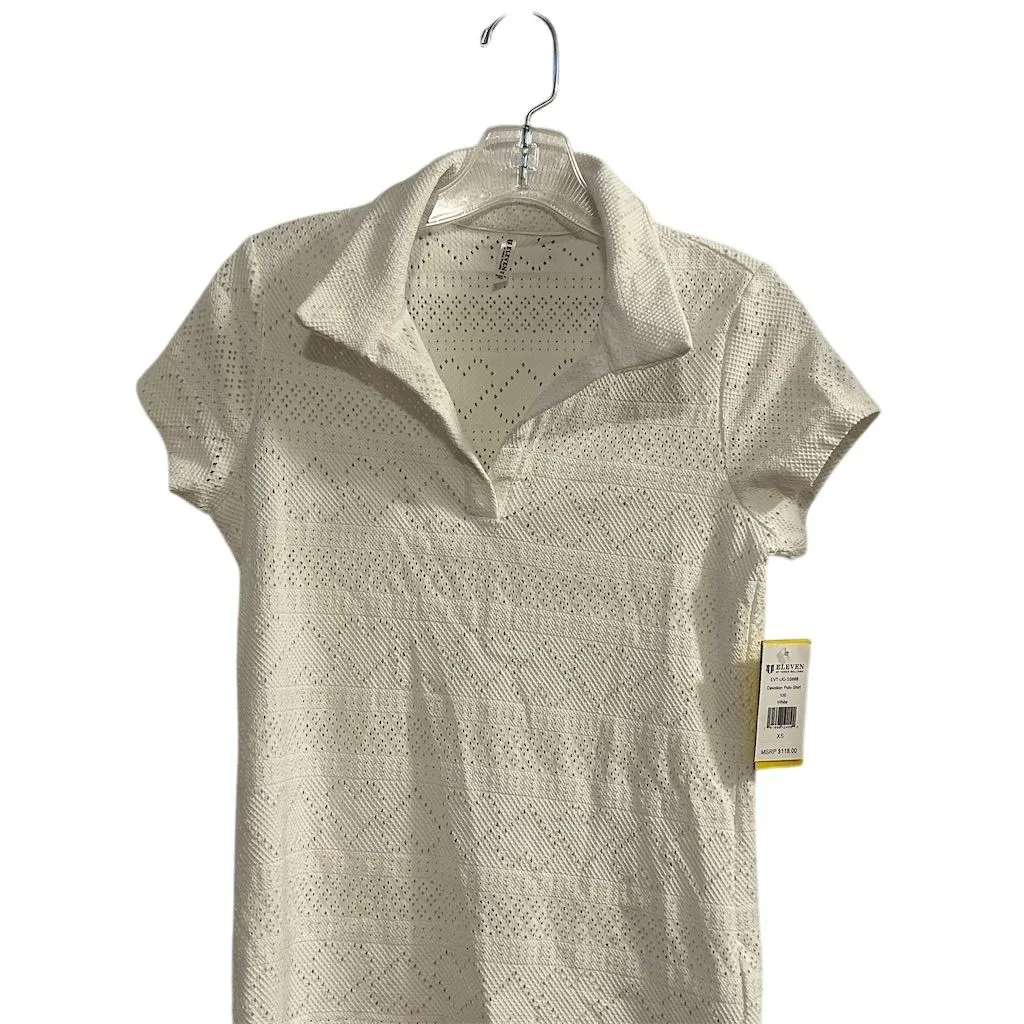Eleven by Venus Williams Women's XS White Polo Shirt Lightweight Breathable - Image 2