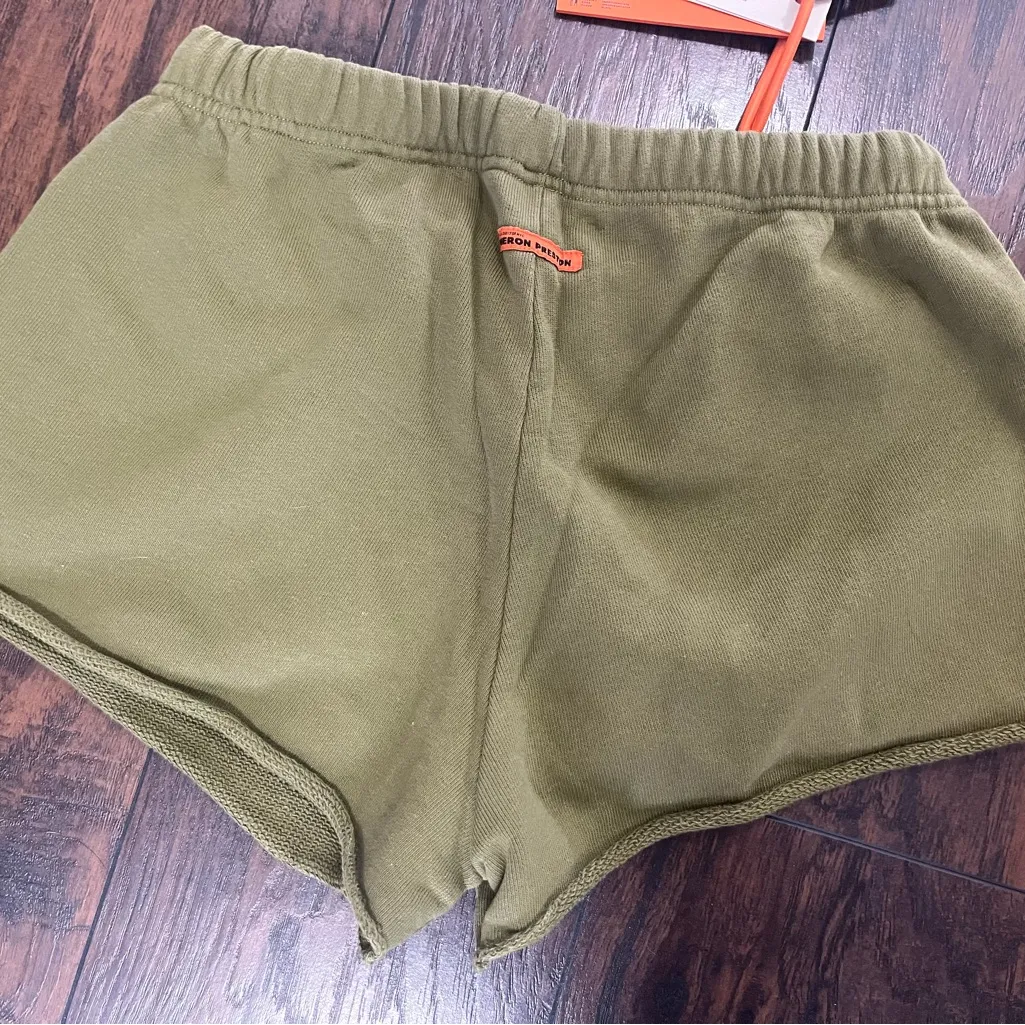 Heron Preston Olive Green Women's Athletic Shorts - Image 3