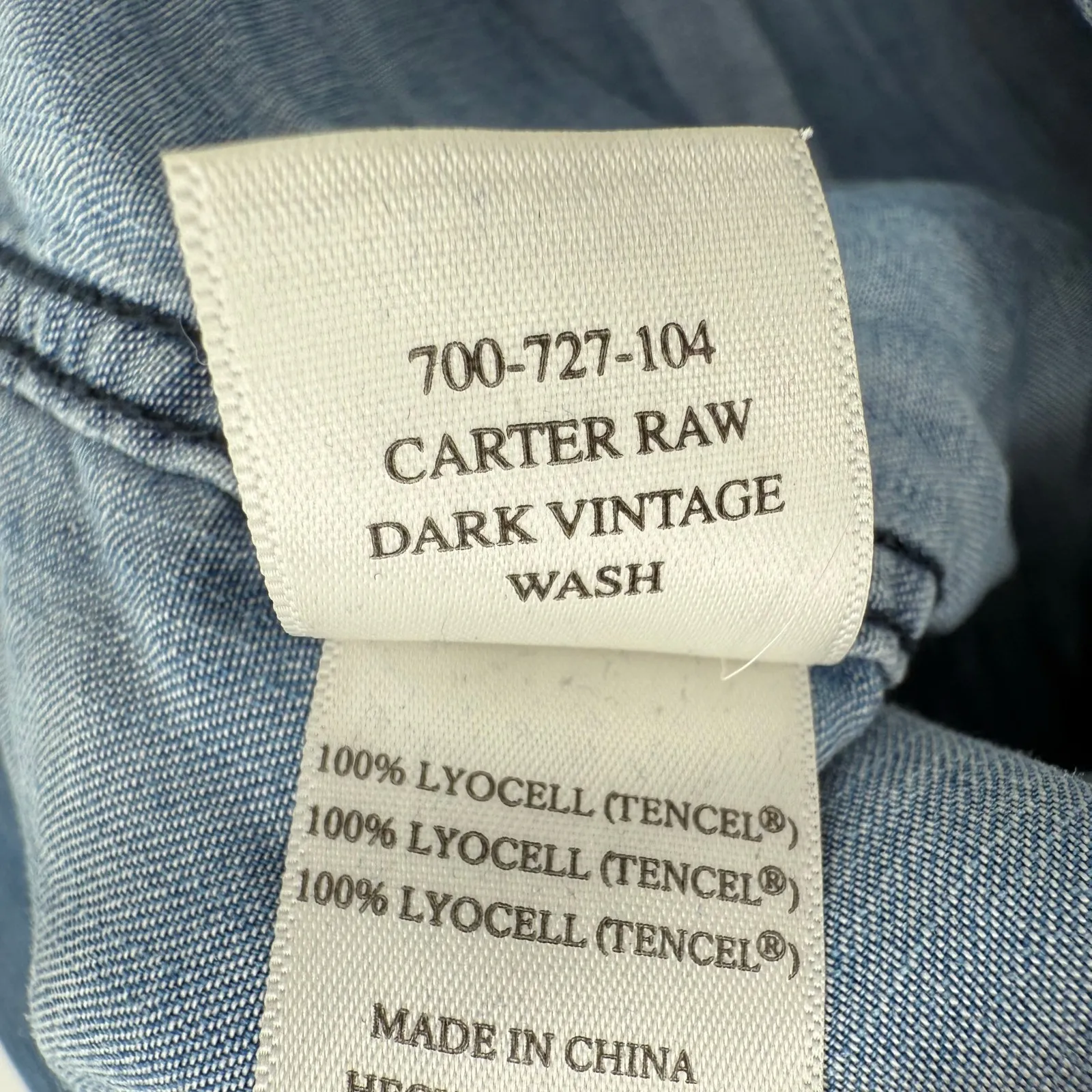 Rails Size XS Long Sleeve Chambray Denim Button Up Shirt Carter Raw Dark Vintage - Image 4