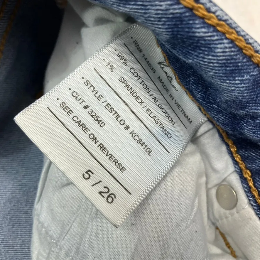 Kancan KC8410L Jeans Women's Size 5‎ 26 High Rise Distressed Frayed Hem Blue - Image 5