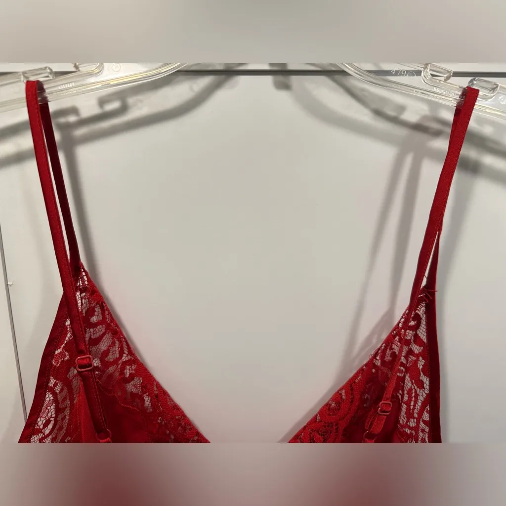 Free People Night Out Blouson Brami in Ruby Red size L; NWT - Image 8