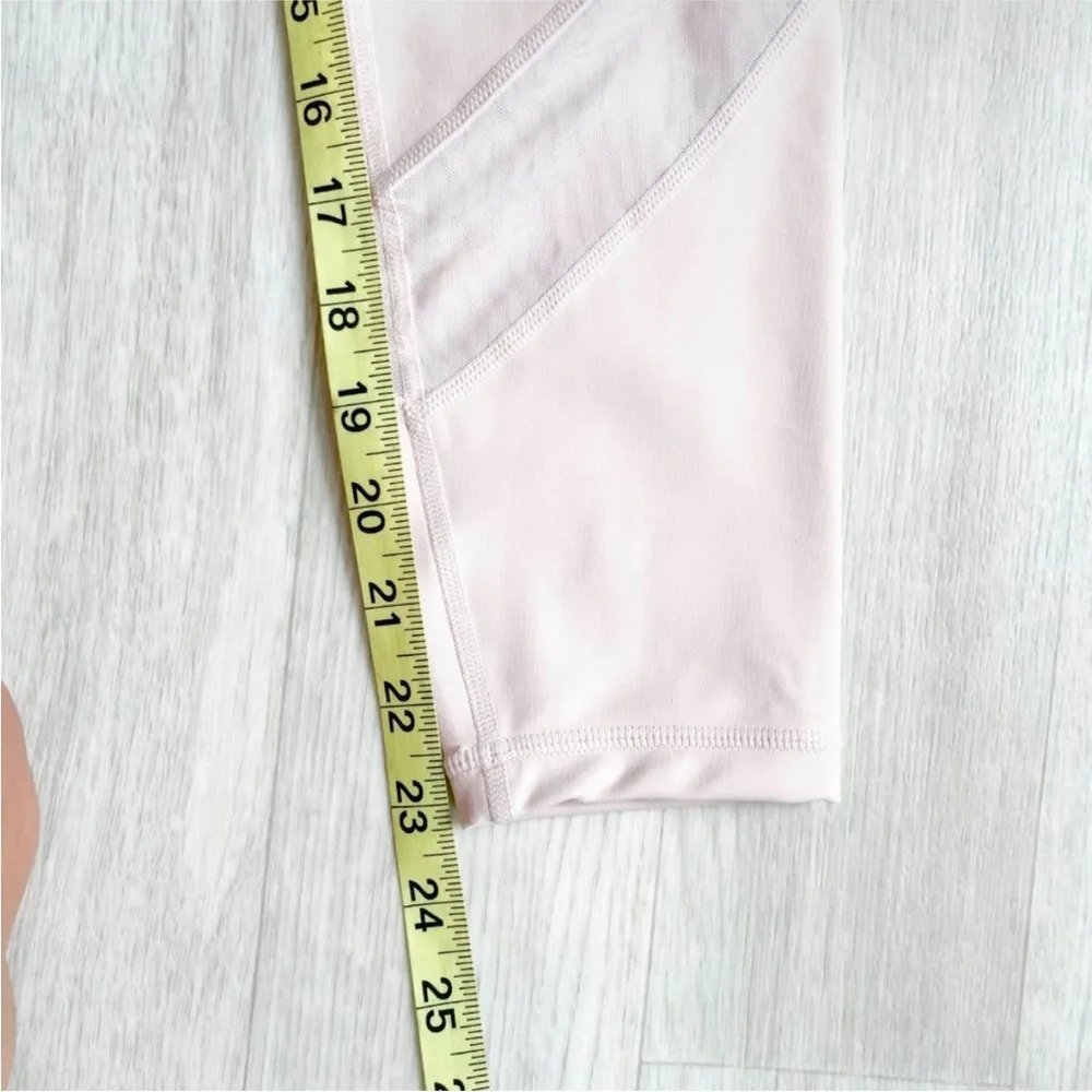 Athleta Eclipse 7/8 Tights Mesh Leggings Size Medium Pink Ballerina Gown - Image 8