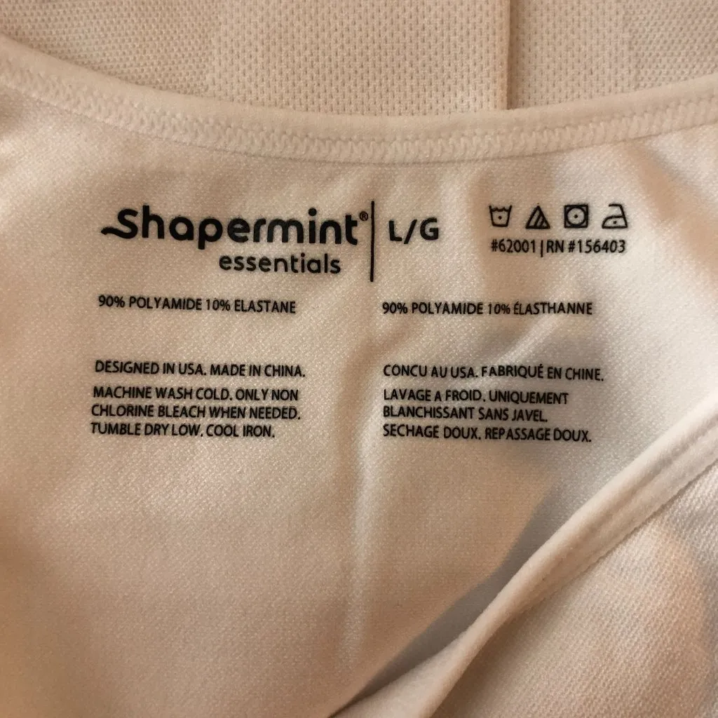 Empetua by Shapermint Scoop Neck Cami Top Shapewear White L NWOT Size L - Image 3