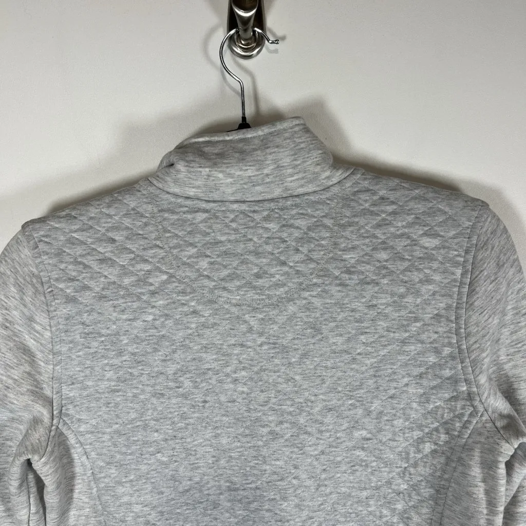 L.L. Bean Womens Quilted Quarter Zip Pullover Sweatshirt Long Sleeve Gray SZ XS - Image 9