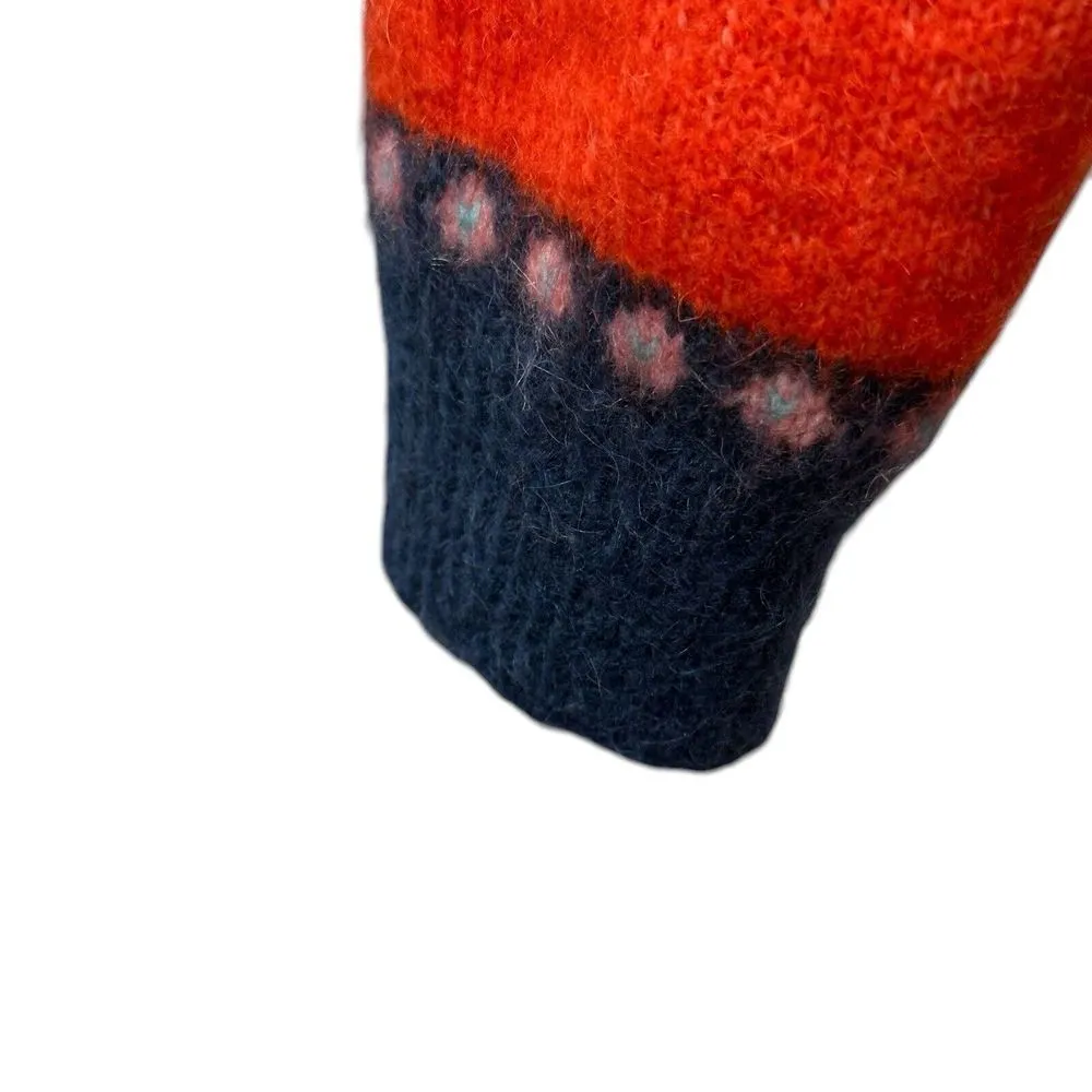 Gap Maternity Circular Fair Isle Holly Berry Sweater Sz Large Mohair‎ Wool Blend - Image 3