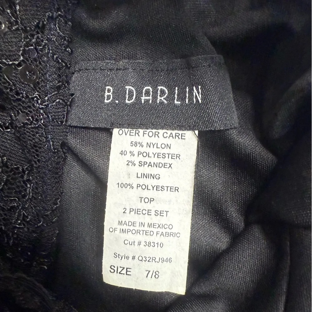 B Darlin Black and Pink Sequin Halter Prom Dress - Image 8