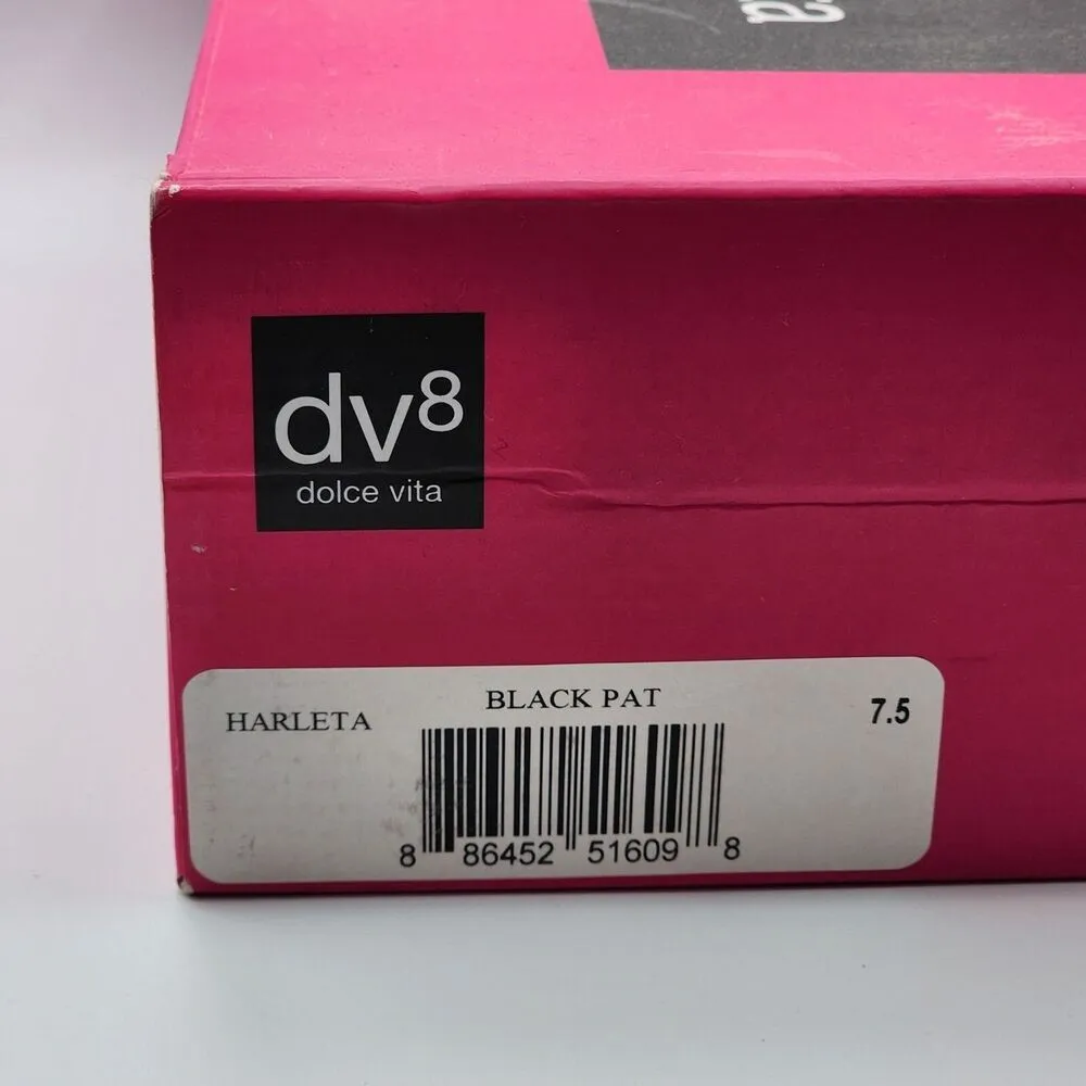 DV8 Dolce Vita Harleta Suede Nude Black Heels Open Toe Retro Strappy Shoes 7.5 - Image 6