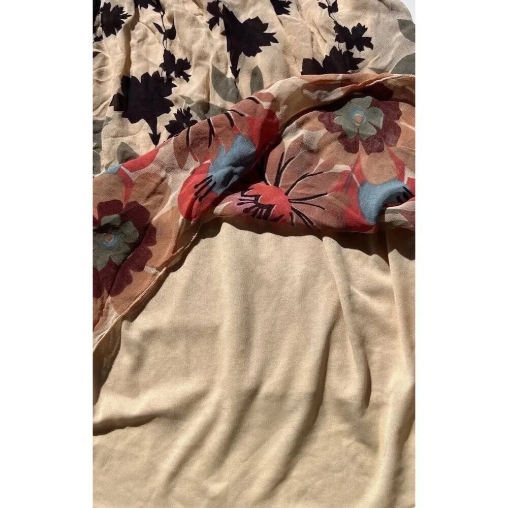 Denim 24 7 Tunic Top Shirt Blouse 20W 20 Floral Roll Tab Pintuck Boho Western Red - Image 10