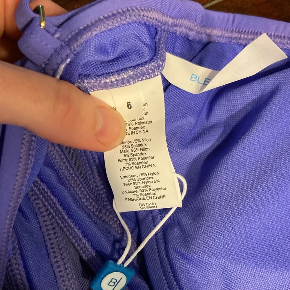 NWT blue rod Beattie in periwinkle one piece swim suit sz 6 - Image 9