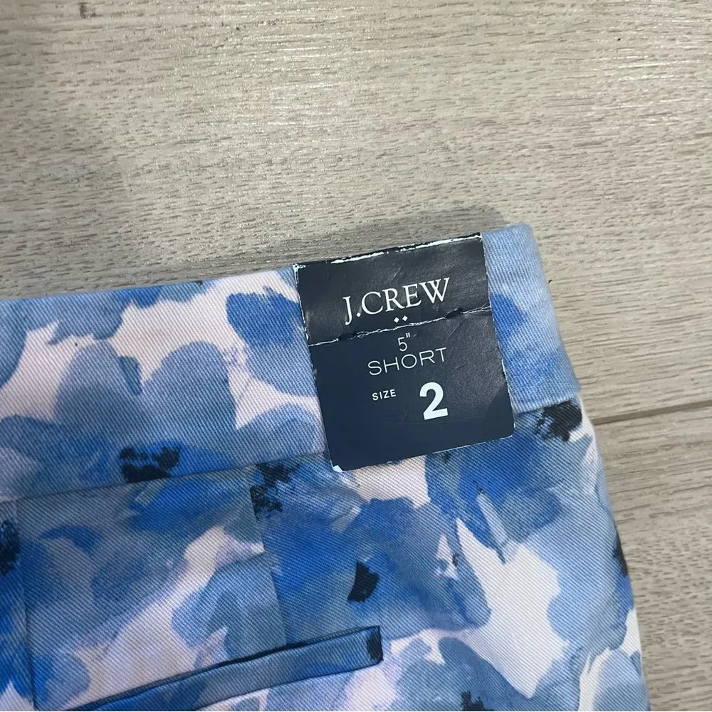 NWT J. Crew 5” Printed Chino Short Blue Pink Watercolor Floral Size 2 - Image 6