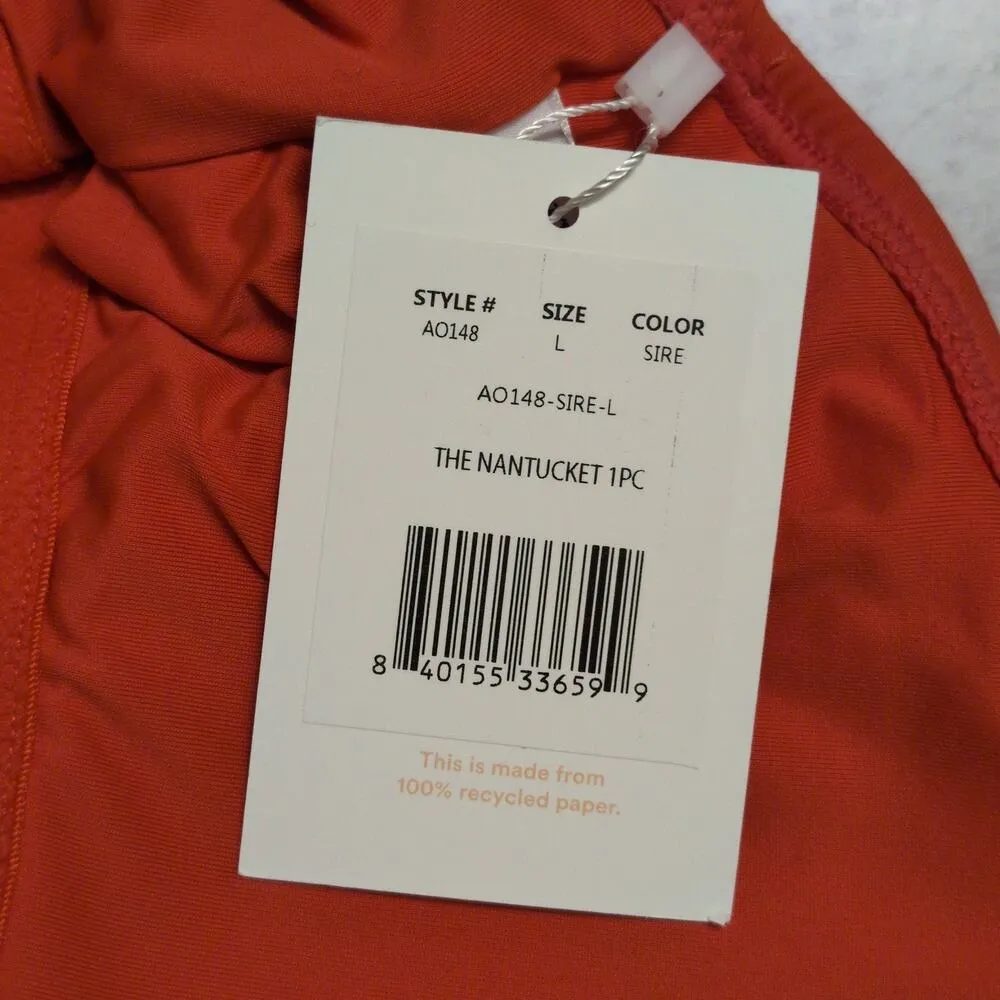 Andie The Nantucket One Piece One Shoulder Swim Bathing Suit Siren Size L New - Image 10