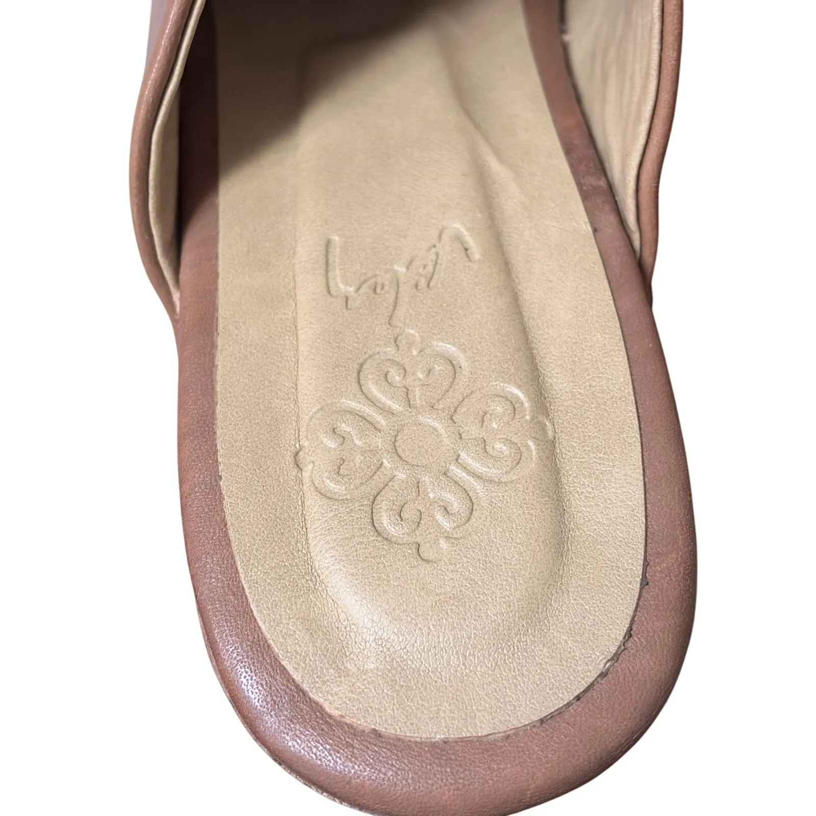 Velez Handmade Leather Clogs Wooden Heels size 38 EU Brown - Image 7