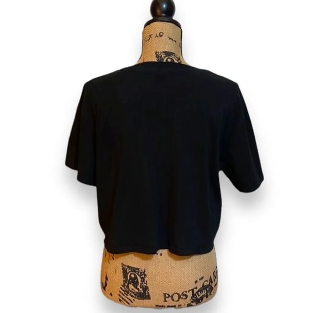 Divided H&M Berlin Crop Top T-Shirt Size Large Black - Image 3