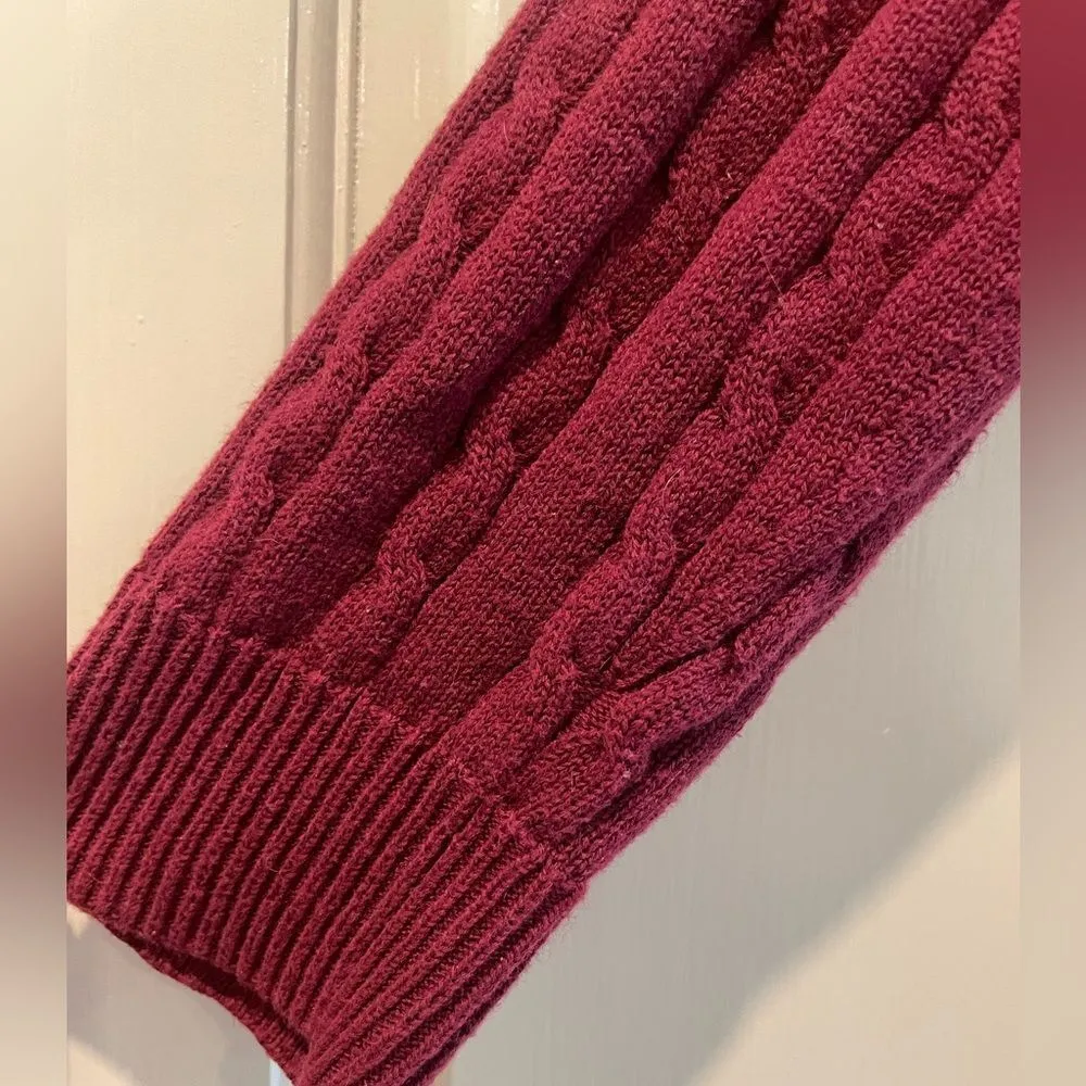 Kim Rogers Cable Knit Crew Neck Sweater Long Sleeve Pink Petite Small - Image 4