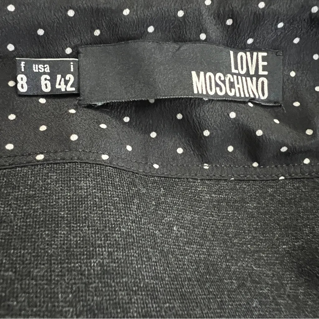 Love Moschino Polka Dot Sleeve Pocket Shift Dress Size 6 - Image 7