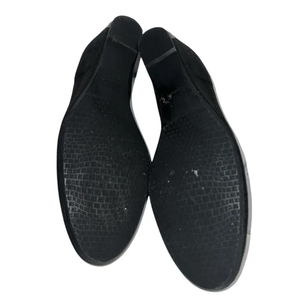 Stuart Weitzman women’s Black Metallic Printed Wedge Shoes size 8 - Image 9