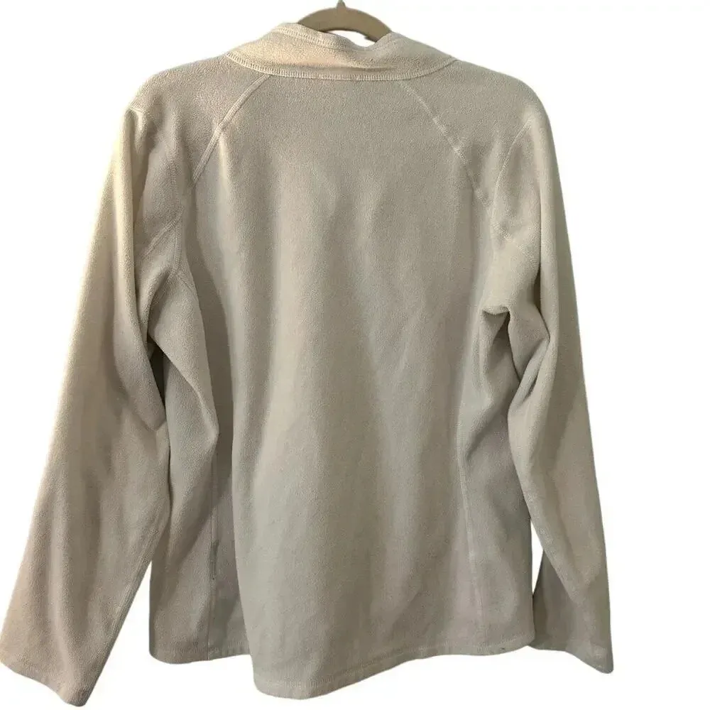 The North Face Quarter Zip Fleece Women's Size Large Cream Colored Hiking Warm - Image 2