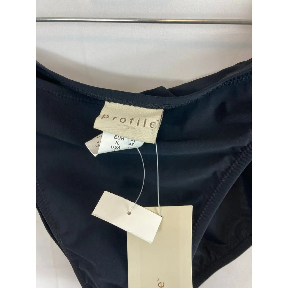 NWT Profile by Gottex black ruffle tie bikini bottom size 12 - Image 3