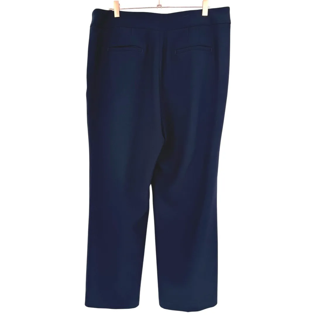 Talbots Women's Navy Blue Wide Leg Dress Pants Size 16 Career Office Minimalist - Image 5