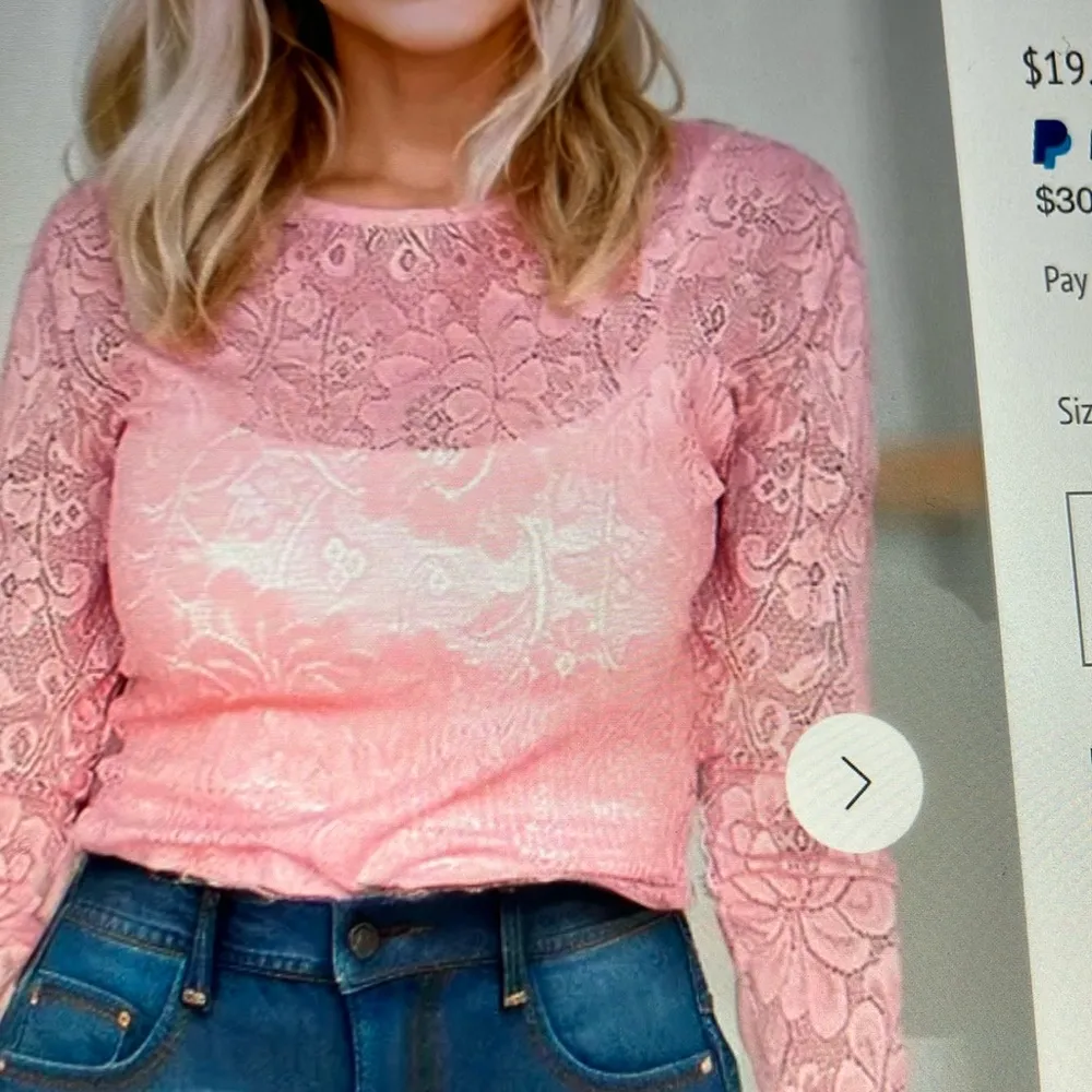 Elegant Lace Pink Top NWOT Size undefined - Image 2