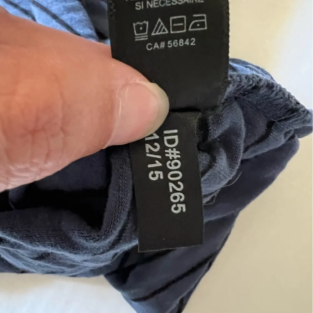 Express midi dress sleeveless asymmetrical tank dress dusty blue black stripes M - Image 6