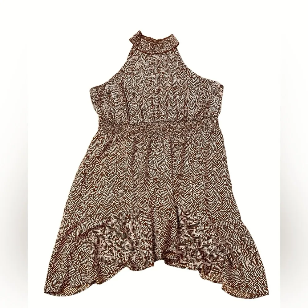 Plus Size Smocked Mock Neck Mini Dress - Image 2