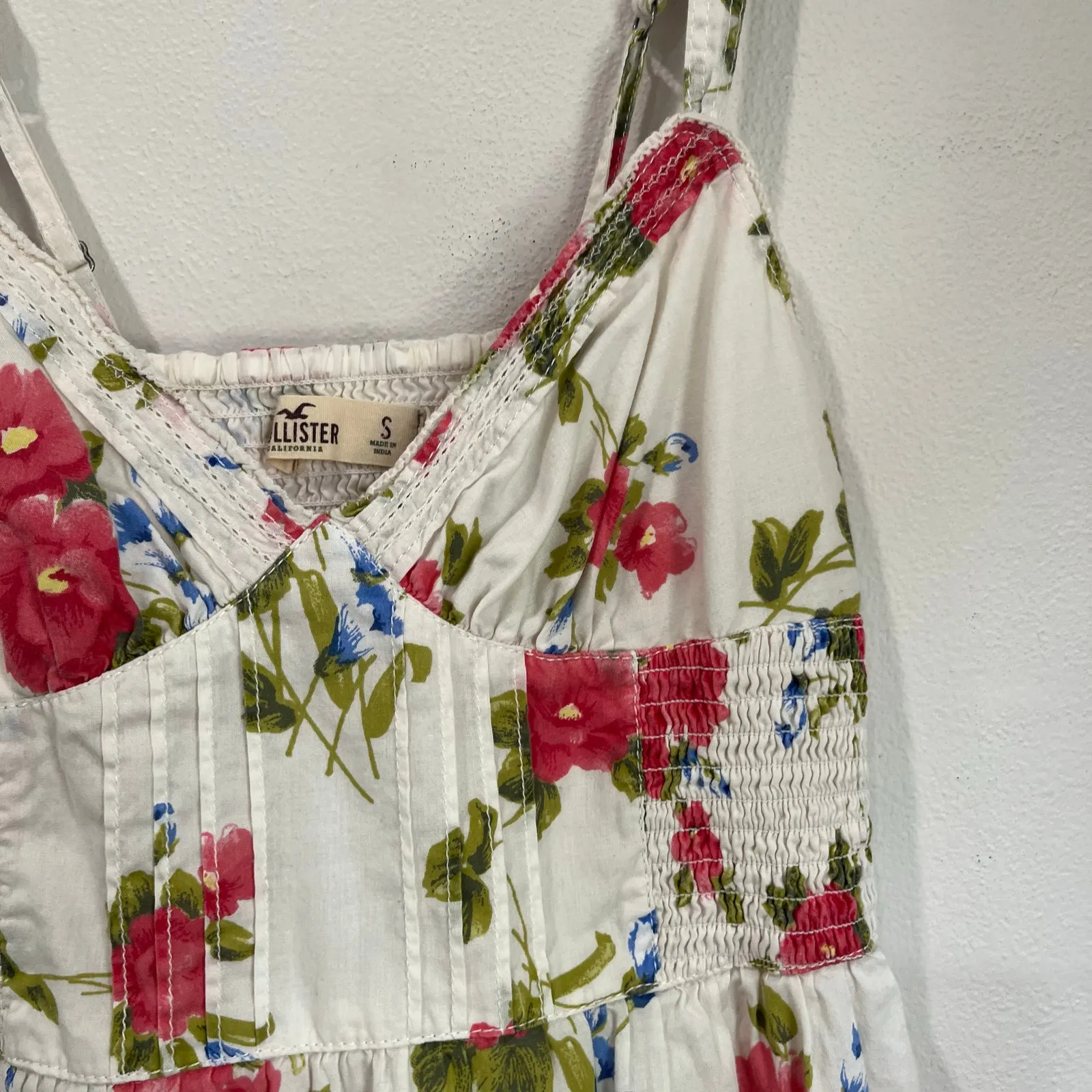 Hollister Floral Babydoll Dress White Size S Mini Cottagecore Coquette - Image 4