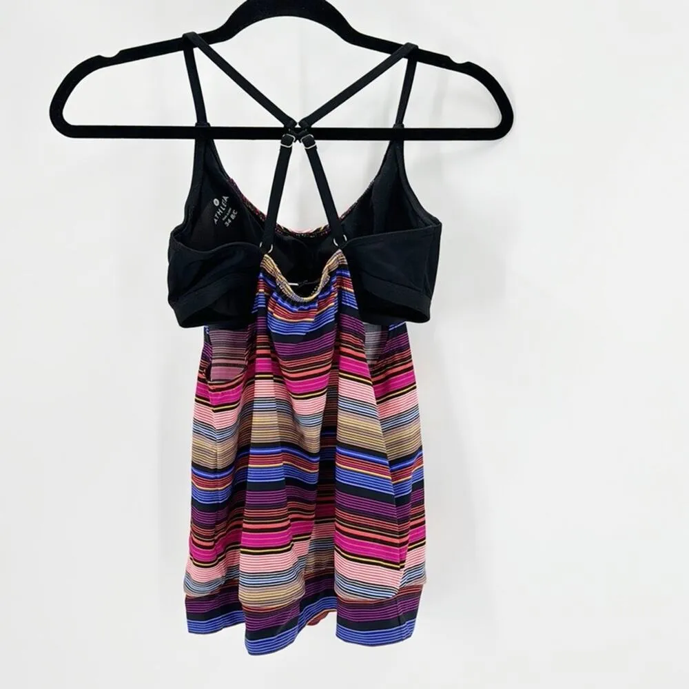 ATHLETA CAPRI STRIPE TANKINI TOP MULTI COLOR SIZE 34B/C swim vacation lake - Image 3