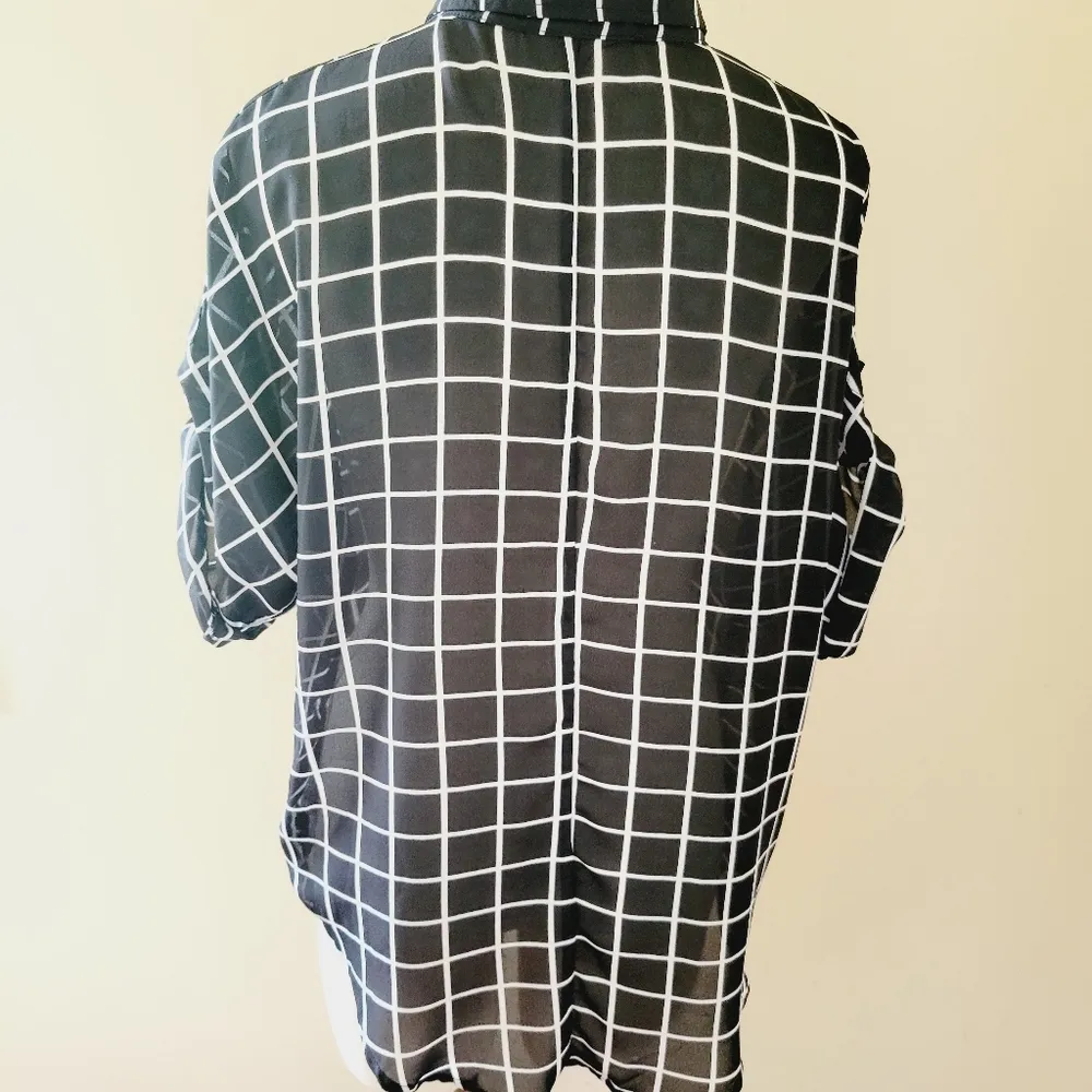 Ya Los Angeles windowpane button down size medium - Image 5