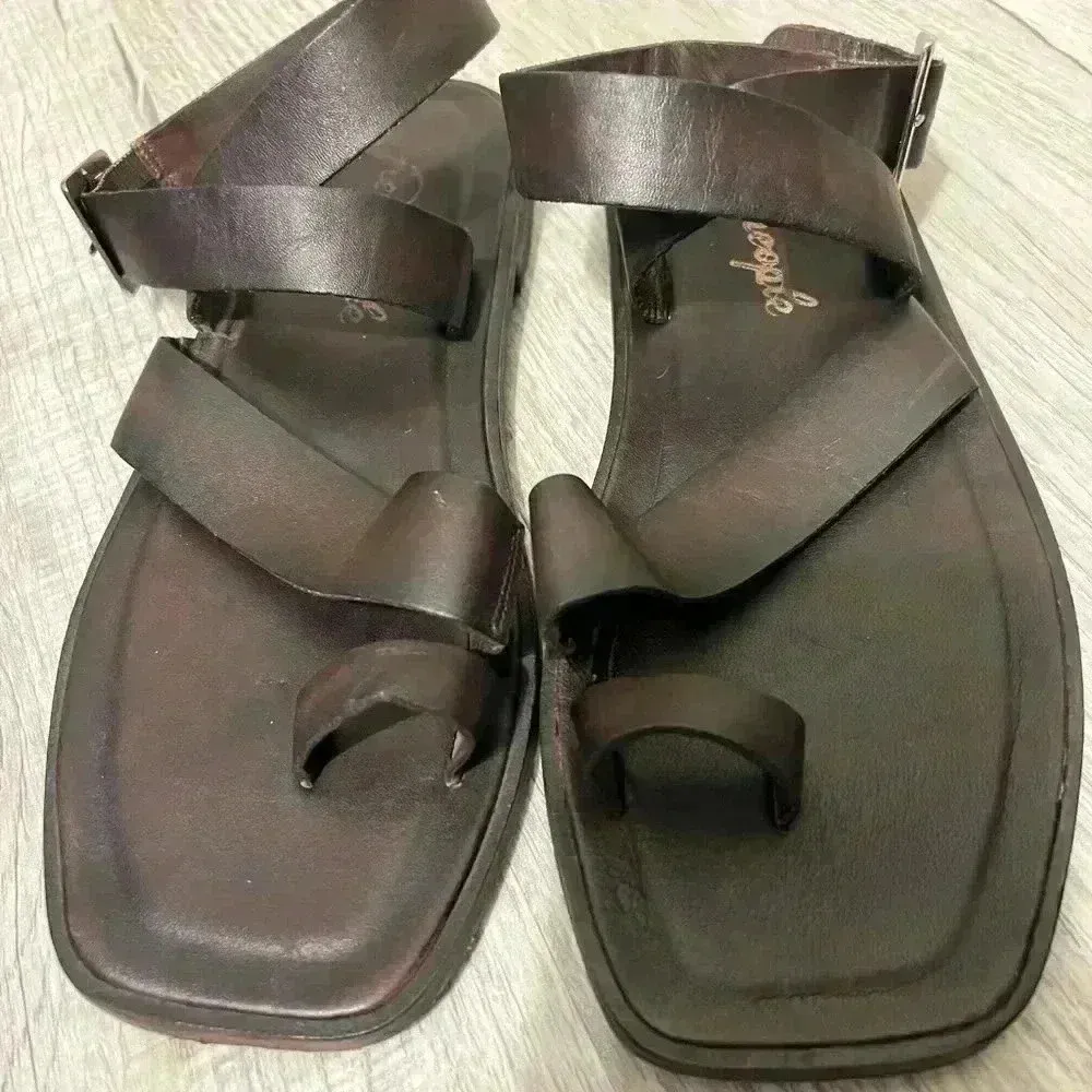 Free People Romeo Leather Wrap Sandals Mocha Brown $98 Fairy Peasant Hippie - Image 2