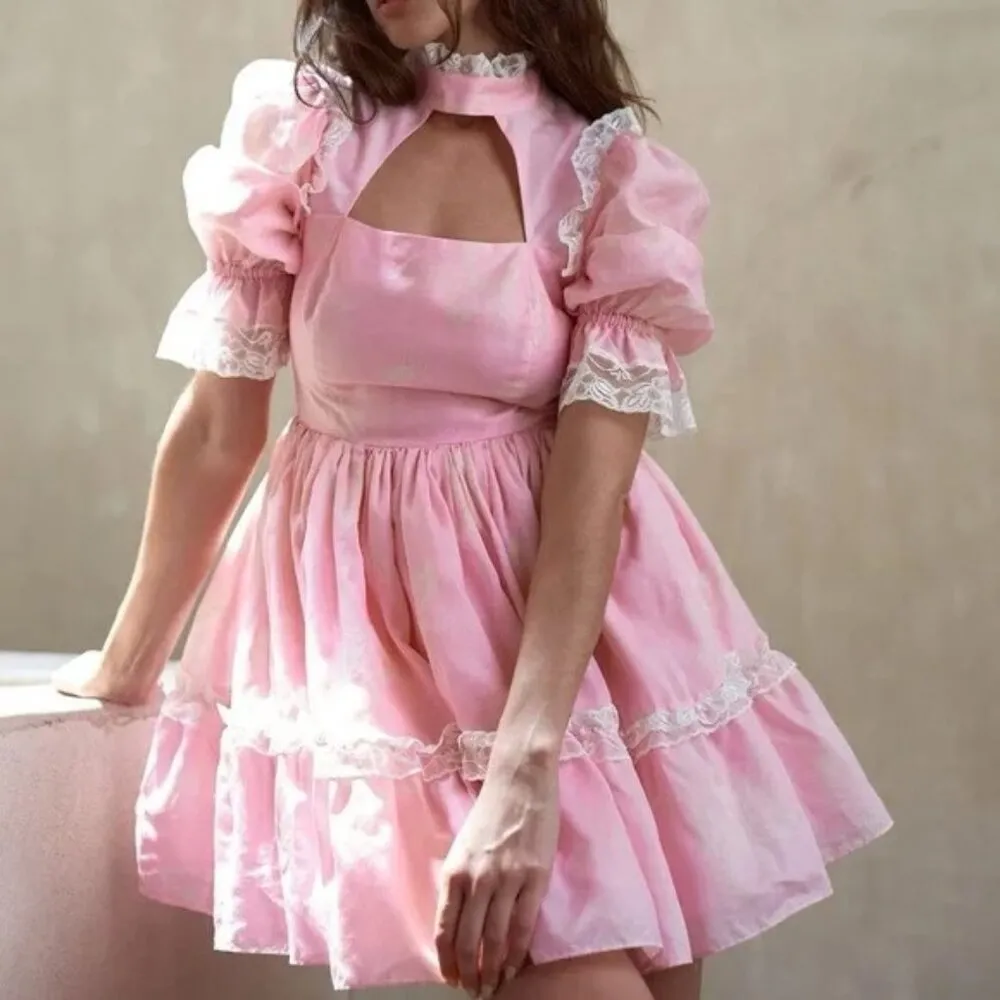 💕SELKIE💕 The Luaua 18th Dress ~ Pink Floral Print Small NWOT - Image 5